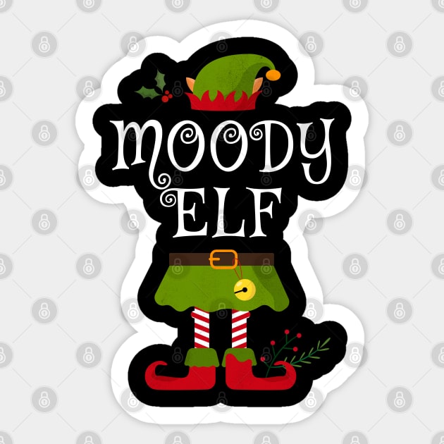 Moody Elf Shirt , Family Matching Group Christmas Shirt, Matching T Shirt for Family, Family Reunion Shirts Sticker by bkls